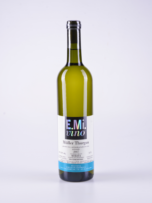 Müller Thurgau, kabinetní, polosladké, 2017 – E.Mi.