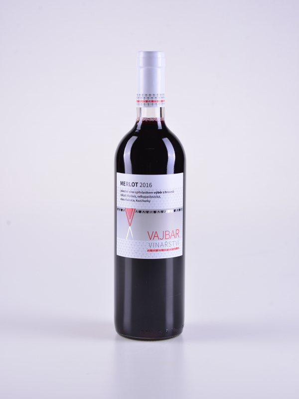 Merlot, výběr z hroznů, suché, 2016 – Vajbar