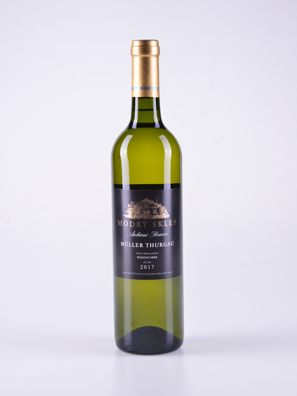 Müller Thurgau, pozdní sběr, suché, 2017 – Modrý sklep
