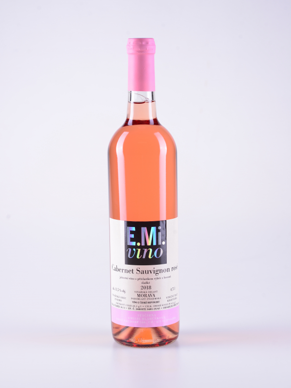 Rosé Cabernet Sauvignon, výběr z hroznů, sladké, 2018 – E.Mi.