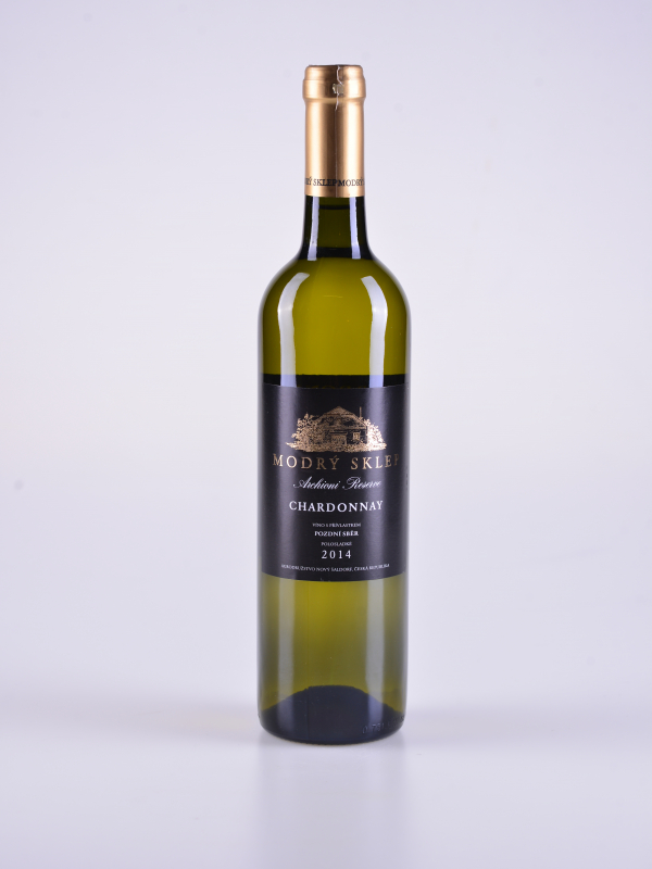 Chardonnay, pozdní sběr, polosladké, 2014 – Modrý sklep