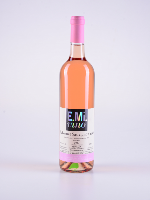 Rosé Cabernet Sauvignon, pozdní sběr, polosladké, 2017 – E.Mi.